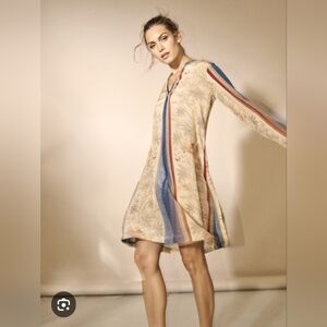 XS Mos Mosh Aria Bird Dress Blue Gold